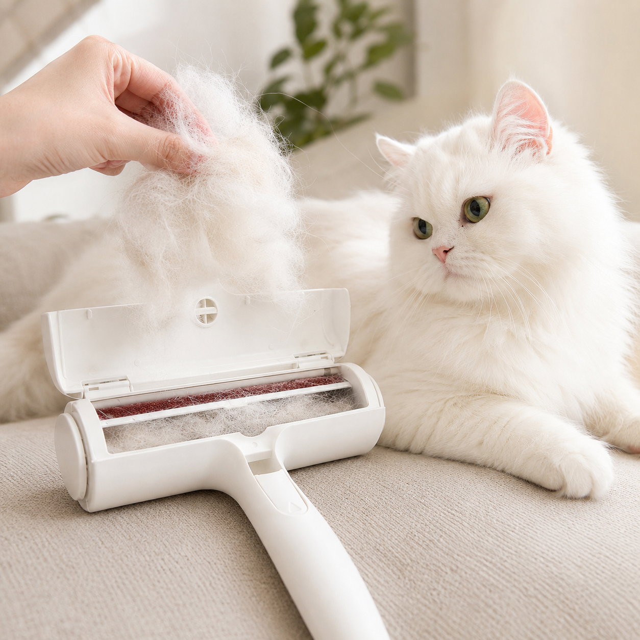 Self-Cleaning Pet Hair Roller for Furniture and Clothing
