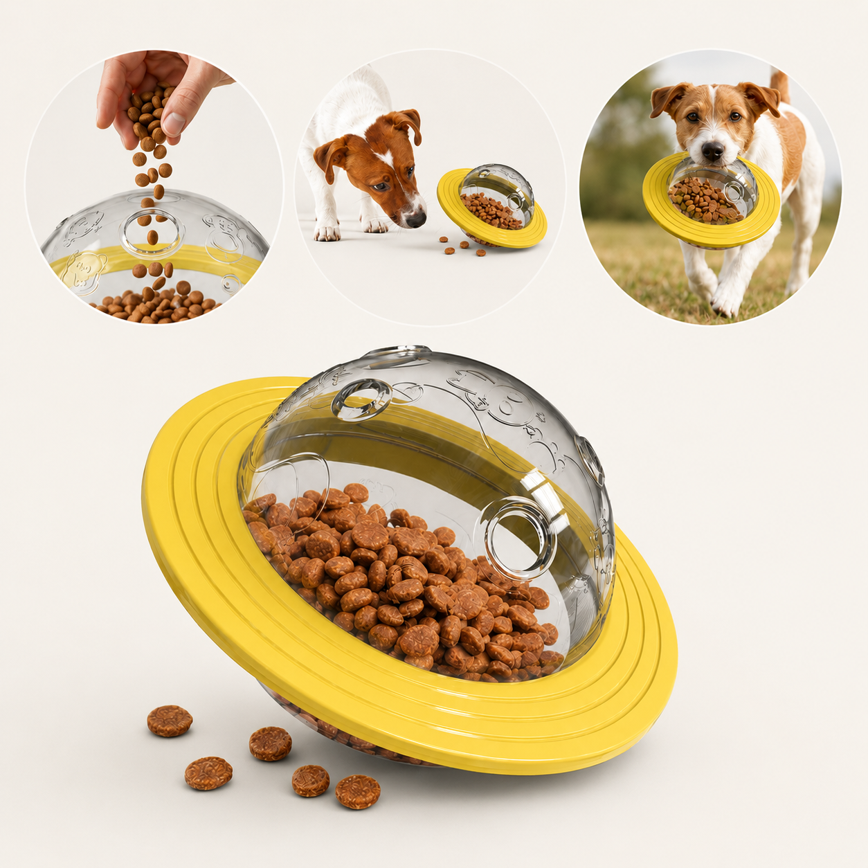 Dog Puzzle Toy with Treat Dispenser, Chew Resistant