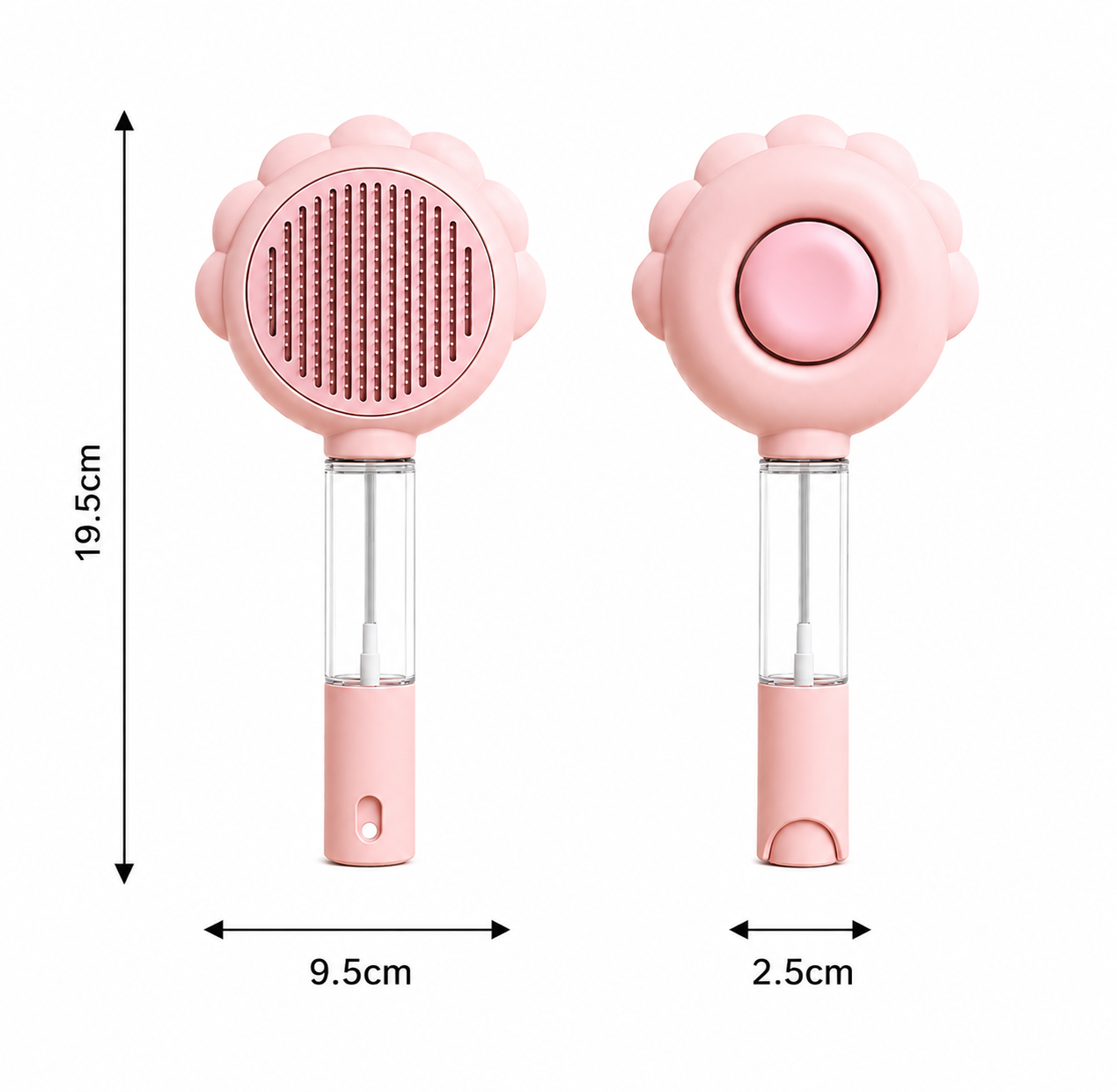 Self-Cleaning Pet Grooming Brush with Spray